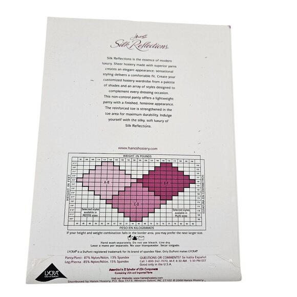 Hanes Silk Reflections Pantyhose Style E78 And 716 Size CD Tobacco Jet Vintage - Picture 9 of 10